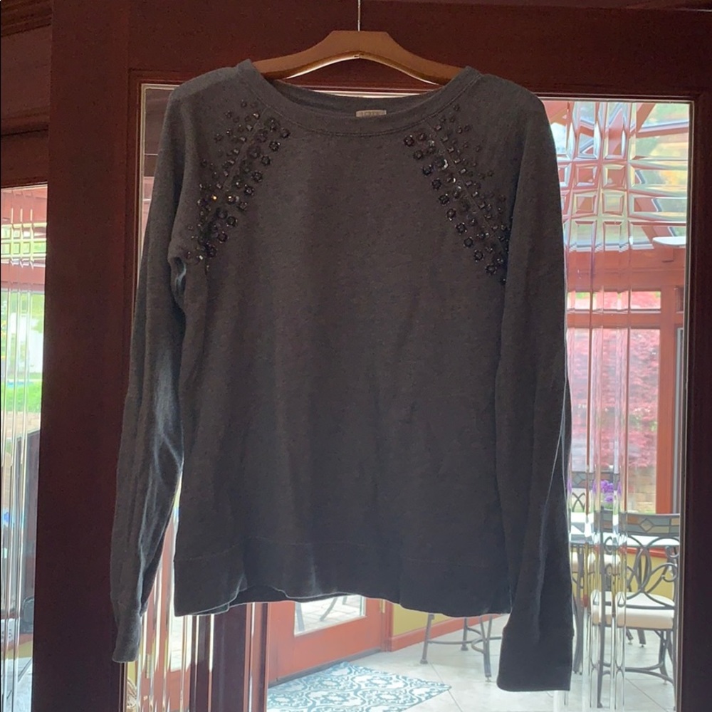 Jcrew pullover sweatshirt with stitched in gems!